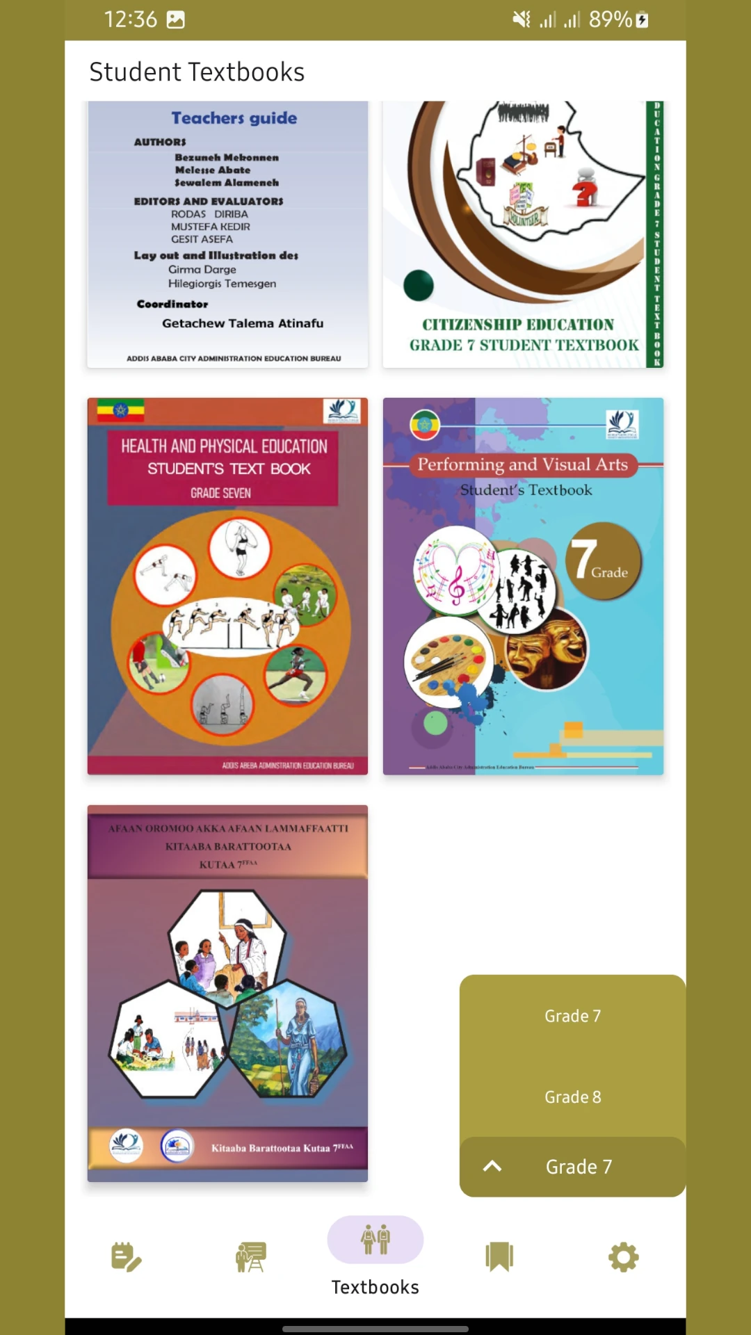 Ethio Books  Grade 7-8 Books App Screen Shot Images