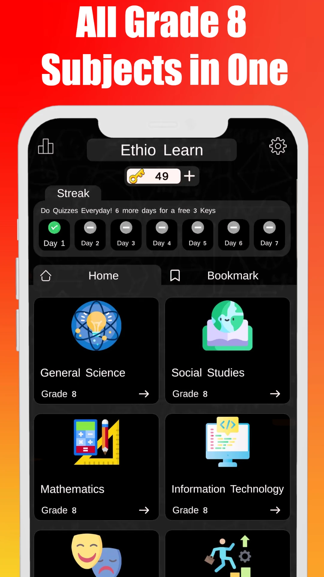 Ethio Learn  Grade 8 Quizzes App Screen Shot Images