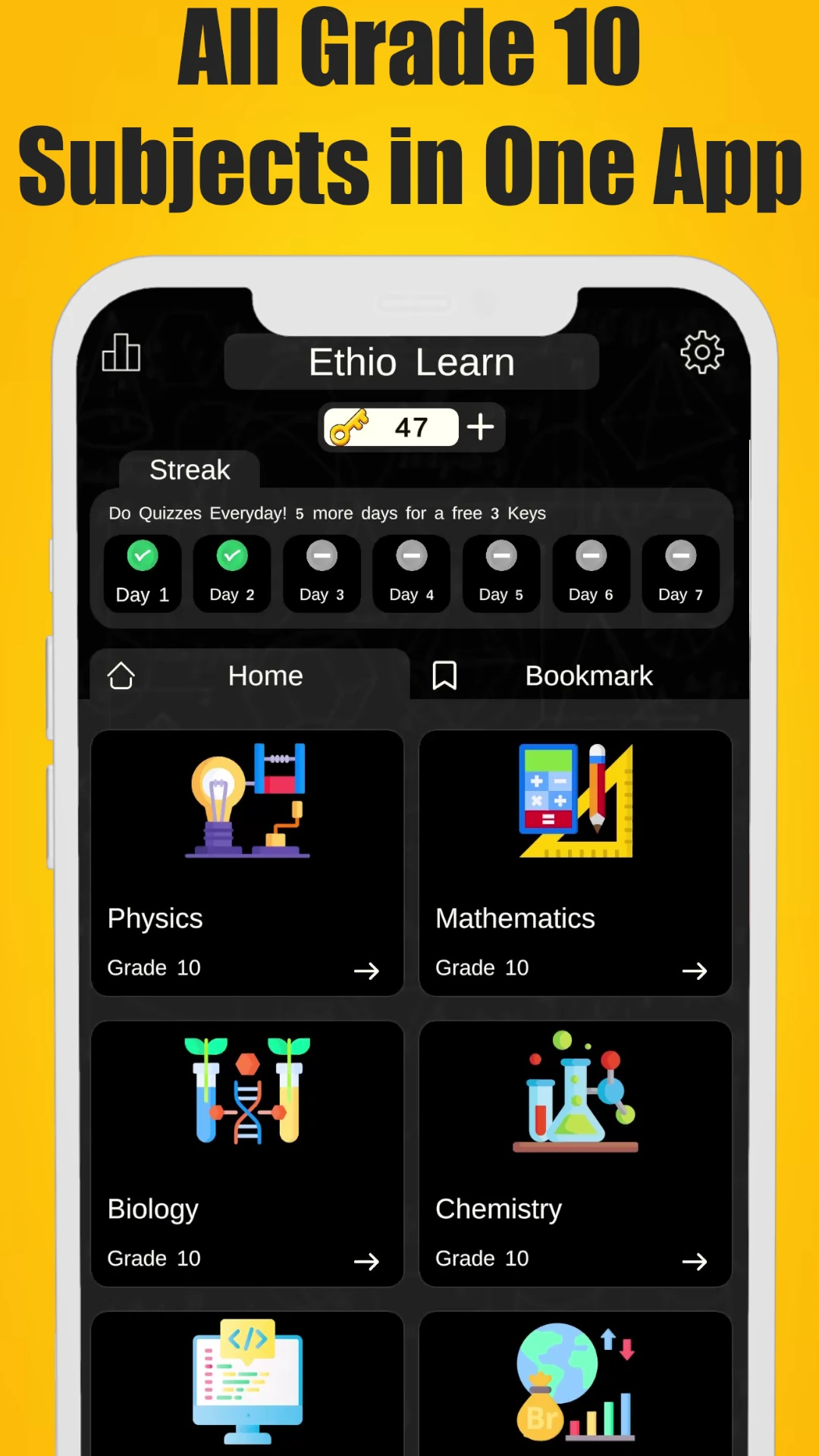 Ethio Learn  Grade 10 Quizzes App Screen Shot Images